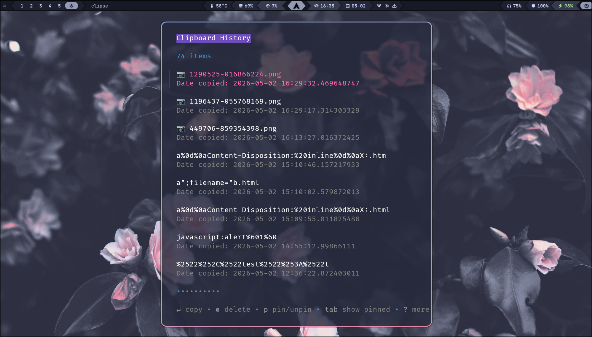 Clipse clipboard manager