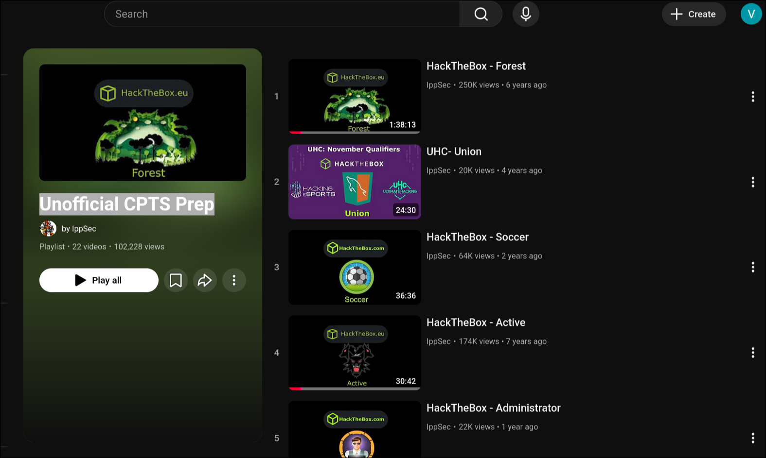 IppSec&rsquo;s unofficial CPTS prep playlist