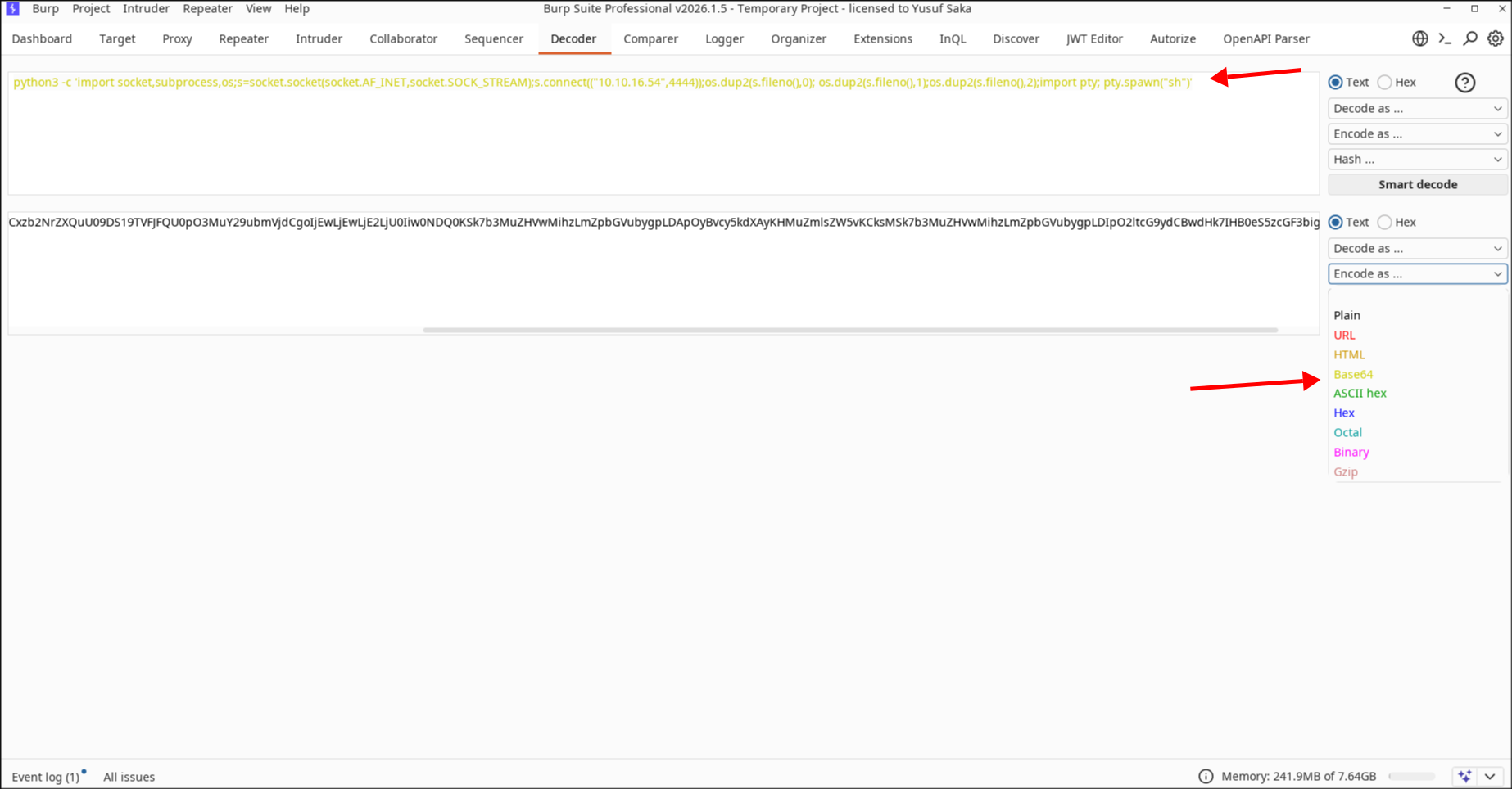 Base64 in Burp