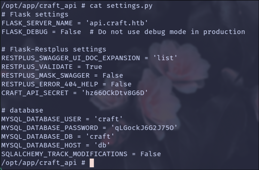 Flask settings