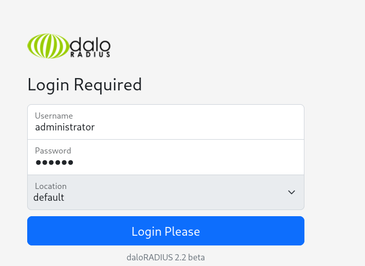Default credentials found