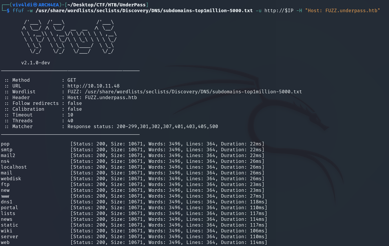 ffuf subdomain fuzzing - junk