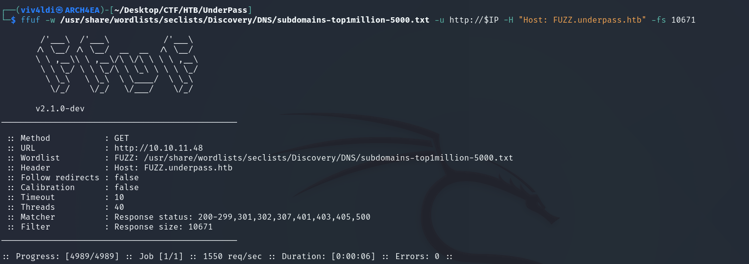 ffuf subdomain fuzzing - filtered
