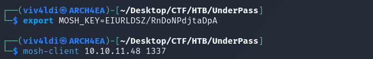 Connecting with mosh-client